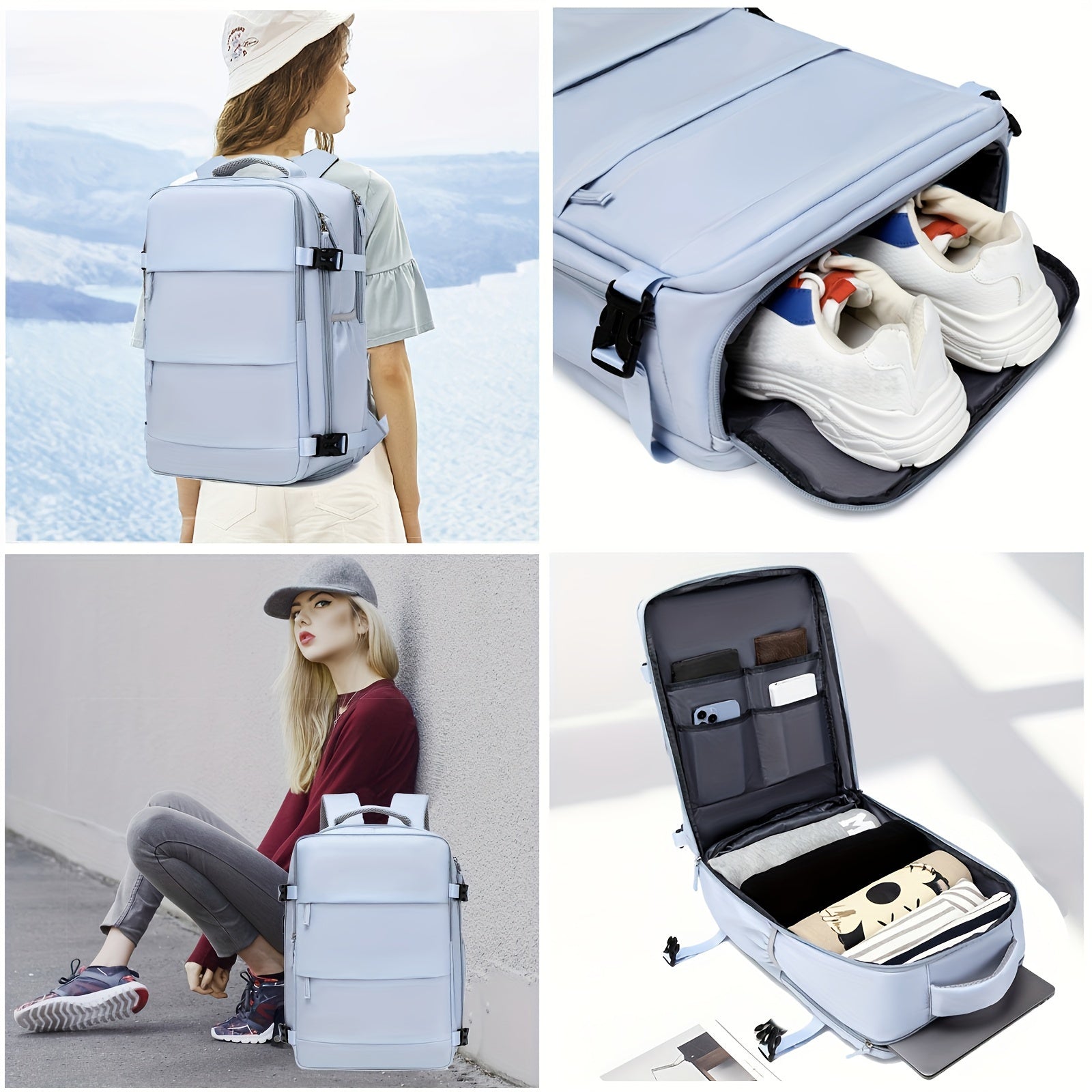 Sac à dos de voyage avec compartiment chaussures et port USB