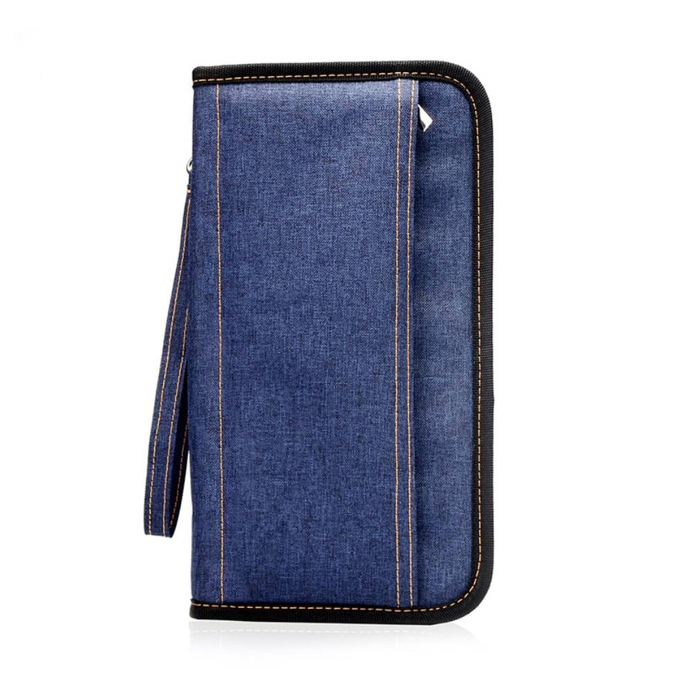 Portefeuille de Voyage Organisateur Anti-RFID Bleu