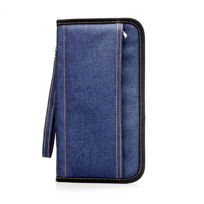 Portefeuille de Voyage Organisateur Anti-RFID Bleu