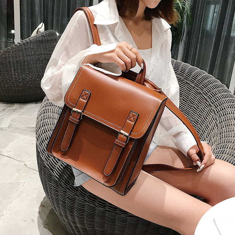Sac de Voyage Vintage Femme en PU Marron