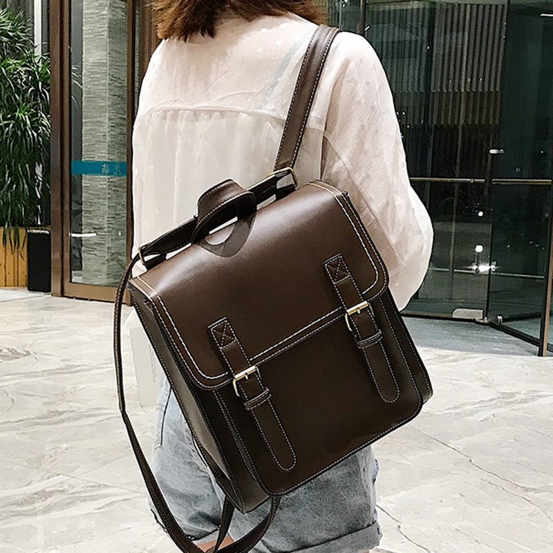 Sac de Voyage Vintage Femme en PU Marron