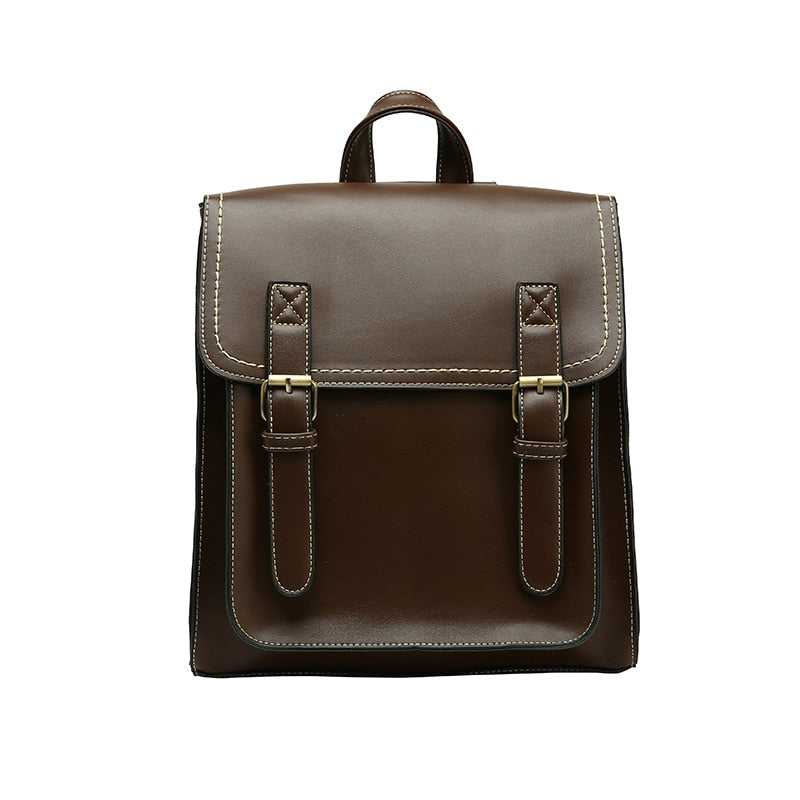 Sac de Voyage Vintage Femme en PU Marron Marron Foncé