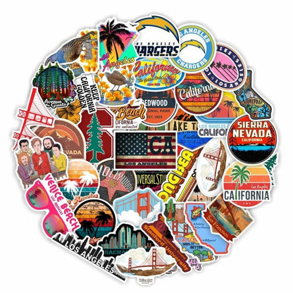 Stickers de Voyage Californie - Pack de 50 Default Title
